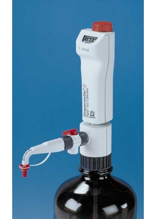 Бутылочный диспенсер Brand Dispensette III Easy Calibration (флакон-дозатор,  0,2- 2 мл с обратным клапаном, Кат № 4700321)