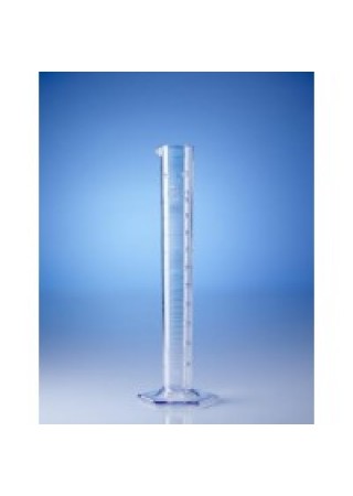 Цилиндр мерный высокий прозрачный, 50 мл, с 6-гранным основанием, пластиковый SAN, класс B, с рельефной градуировкой (64891) (Vitlab) 12 шт./уп.