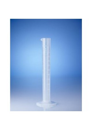 Цилиндр мерный высокий прозрачный, 50 мл, с 6-гранным основанием, пластиковый PP, класс B, с рельефной градуировкой (648941) (Vitlab) 12 шт./уп.