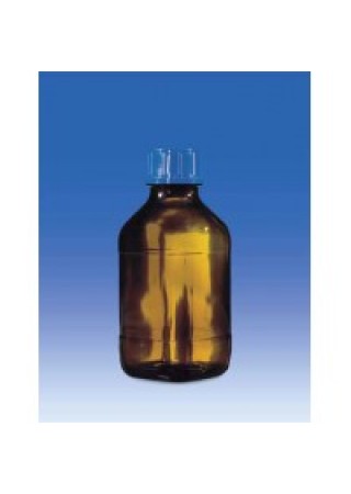 Бутылка для диспенсеров из коричневого стекла, 100 мл, GL 28, круглая, с винтовой крышкой, Vitlab (Кат № 1671505)