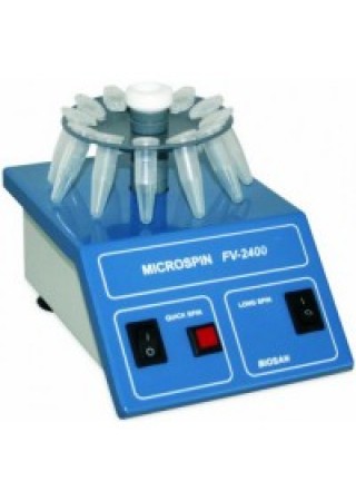 Центрифуга–вортекс Biosan Микроспин FV-2400 (2800 об/мин, без крышки, c двумя роторами, синий корпус, 12/24 места) (Кат № BS-010201-ABA)